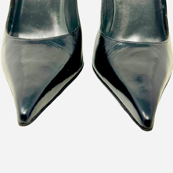 Stuart Weitzman women's black leather point toe pumps size 8 wide - Picture 3 of 16